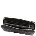Penelope Exklusive Damenbrieftasche aus Weichem Leder mit Rundum-Reißverschluss Schwarz TL142316