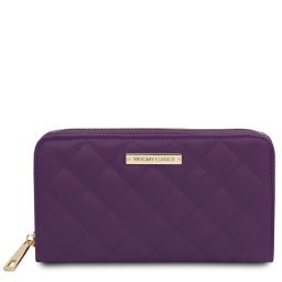 Penelope Exclusive zip Around Soft Leather Wallet Purple TL142316
