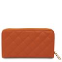 Penelope Exklusive Damenbrieftasche aus Weichem Leder mit Rundum-Reißverschluss Orange TL142316