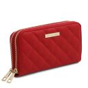 Ada Double zip Around Soft Leather Wallet Lipstick Red TL142349
