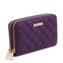 Ada Double zip Around Soft Leather Wallet Purple TL142349