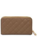Ada Double zip Around Soft Leather Wallet Light Taupe TL142349