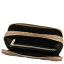 Ada Double zip Around Soft Leather Wallet Light Taupe TL142349