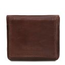 Exclusive Leather Wallet With Coin Pocket Dark Brown TL140260