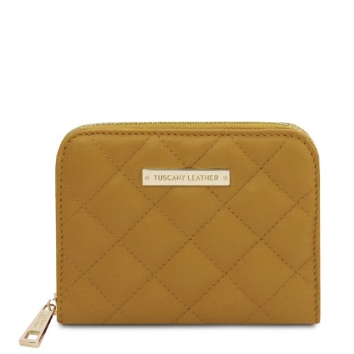 Teti Exclusive zip Around Soft Leather Wallet Mustard TL142319