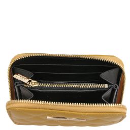Teti Elégant Portefeuille en Cuir Souple Entièrement Zippée Moutarde TL142319