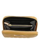 Teti Exklusive Damenbrieftasche aus Weichem Leder mit Rundum-Reißverschluss Senf TL142319