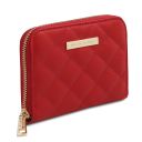 Teti Elegante Cartera en Piel Suave con Cremallera en el Contorno Rojo Lipstick TL142319