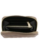 Teti Exklusive Damenbrieftasche aus Weichem Leder mit Rundum-Reißverschluss Taupe TL142319