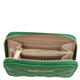 Teti Elégant Portefeuille en Cuir Souple Entièrement Zippée Vert TL142319