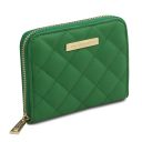 Teti Exklusive Damenbrieftasche aus Weichem Leder mit Rundum-Reißverschluss Grün TL142319