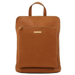 TL Bag Lederrucksack Für Damen aus Weichem Leder Cognac TL141682