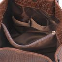 TL KeyLuck Кожаная сумка-шоппер с плетеным теснением Cinnamon TL141573