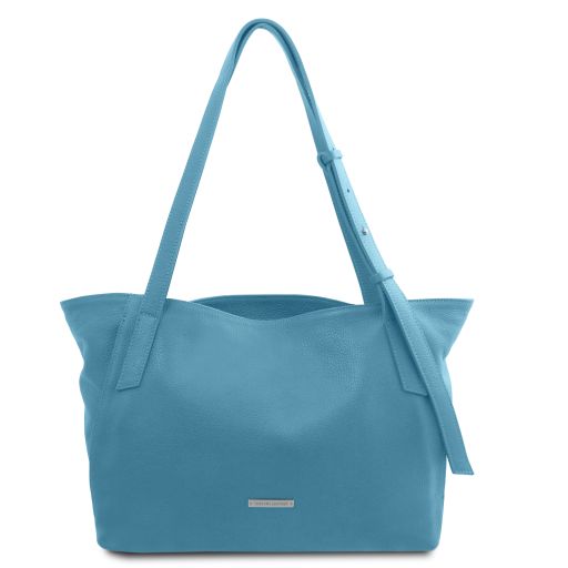 TL Bag Bolso Shopping en Piel Suave Azul celeste TL142230