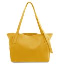 TL Bag Shopping Tasche aus Weichem Leder Gelb TL142230