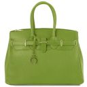 TL Bag Handtasche aus Leder mit Goldfarbenen Beschläge Grün TL141529