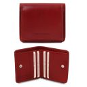 Exklusive Brieftasche aus Leder mit Münzfach Rot TL142059
