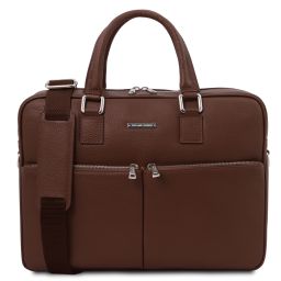 Treviso Leather Laptop Briefcase Coffee TL141986
