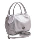 Nora Handtasche aus Weichem Metallic-Leder Silver TL142381