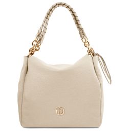 Amy Sac Shopping en Cuir Souple Beige TL142385