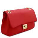 Elettra Borsa a Spalla in Pelle Morbida Rosso Lipstick TL142353