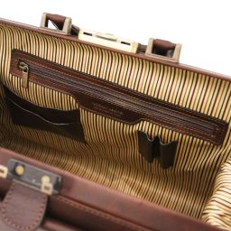 Leonardo Elegante Bolso de Doctor en Piel Marrón oscuro TL142342