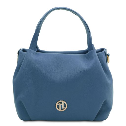 Nora Handtasche aus Weichem Leder Blau TL142372