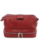 Jacob Reise Kulturtasche aus Leder Rot TL140528