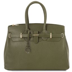 TL Bag Bolso a Mano con Detalles Color oro Verde Oscuro TL141529