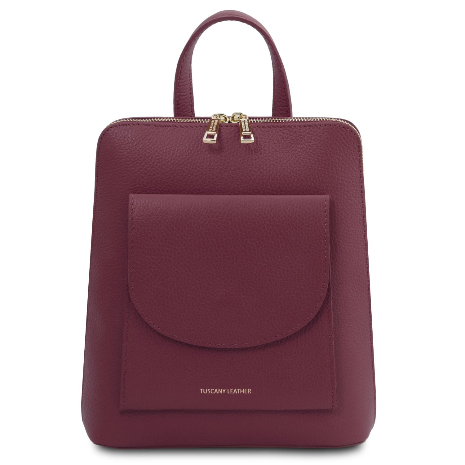 Small leather backpack for women Bordeaux