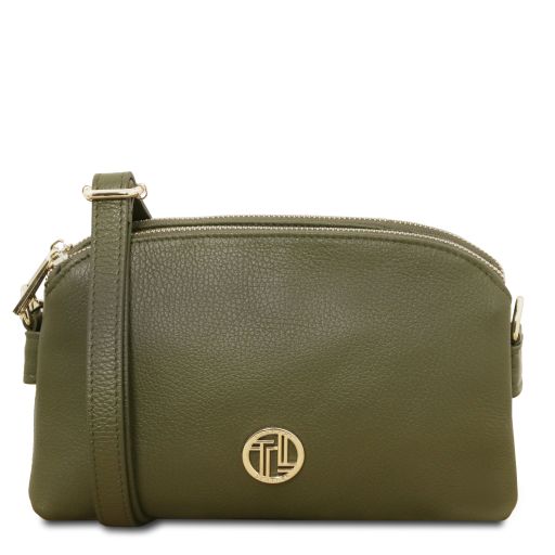 Lily Bolso en Piel Suave con Bandolera Verde Oscuro TL142375