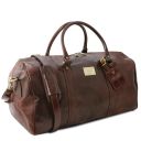 TL Voyager Travel Leather Duffle bag With Pocket on the Backside - Large Size Honey TL151101