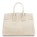 TL Bag Handtasche aus Leder mit Goldfarbenen Beschläge Beige TL141529