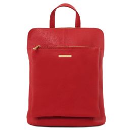 TL Bag Soft Leather Backpack for Women Lipstick Red TL141682