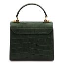 Atena Croc Print Leather Handbag Forest Green TL142267