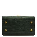 Atena Croc Print Leather Handbag Forest Green TL142267