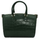 Layla Bolso a Mano en Piel Efecto Coco Verde Oscuro TL142398