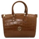 Layla Croc Print Leather Duffle bag Коньяк TL142398