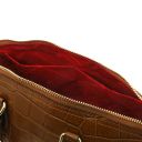 Layla Croc Print Leather Duffle bag Cognac TL142398