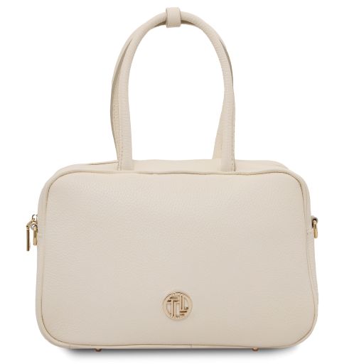 Vivian Leather Tote Beige TL142368