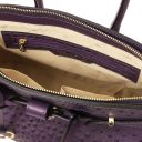 TL Bag Sac à Main en Cuir Imprimé Effet Autruche Violet TL142120