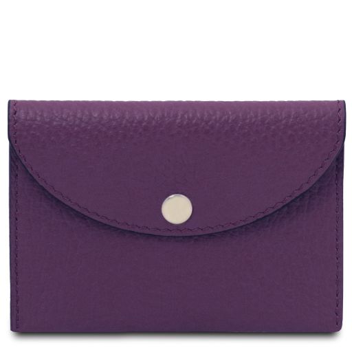 Leather Business Card / Credit Card Holder Purple TL142418