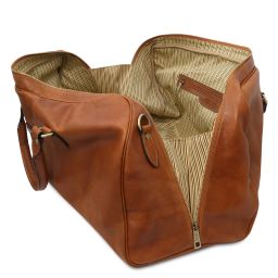 Lisbona Sac de Voyage en Cuir - Grand Modèle Naturel TL141657