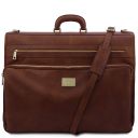 Papeete Kleidersack aus Leder mit Grosse Vortasche Braun TL142337