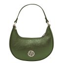 Pixie Metallic Leather Handbag With Chain Strap Forest Green TL142413