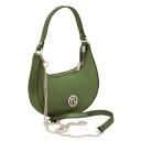 Pixie Metallic Leather Handbag With Chain Strap Forest Green TL142413