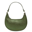 Pixie Metallic Leather Handbag With Chain Strap Forest Green TL142413