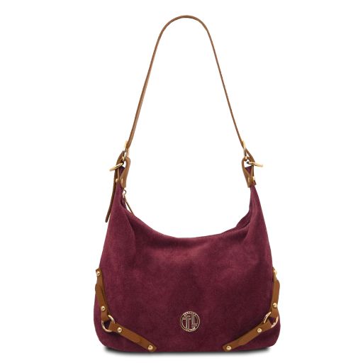 Sierra Suede Leather Shoulder bag Bordeaux TL142419