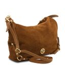 Sierra Borsa a Spalla in Pelle Scamosciata Cognac TL142419