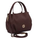 Nora Soft Woven Leather Handbag Coffee TL142412